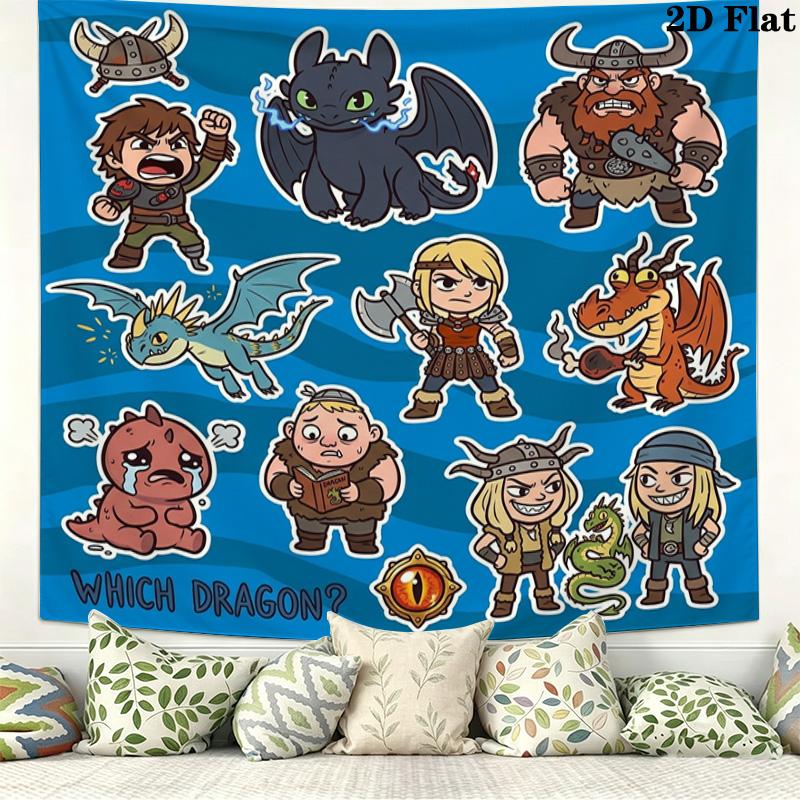 How Train Dragon Wall Tapestry Aesthetic Wall Hanging Printed Fabric Blanket Decorative Tapestries For Bedroom Living Room Home Decor