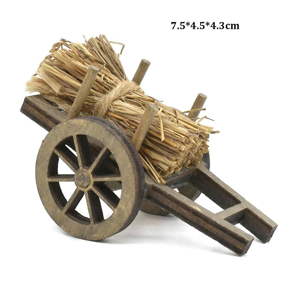 High Quality 1:12 Scale Dollhouse Firewood Pile Multistyles Mini Cart Scene Model Miniatures Straw Stack Fairy Garden Decor
