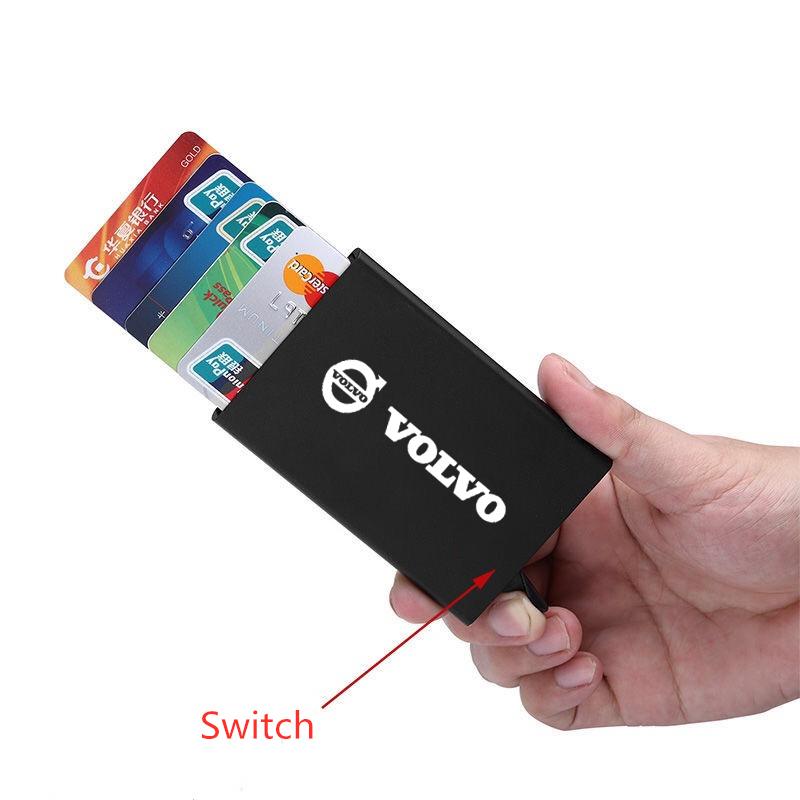 Anti-theft Smart Bracket Slim ID Card Holder Metal Bank Credit Card For Volvo XC60 XC90 S60 V50 V60 V70 V90 S90 Accessories