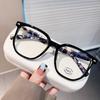Women Fashion Glasses Frame Vintage Frames Men Retro Square Imitation Wood Grain Legs Spectacles