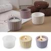 1 Pcs Candle Cup Silicone Mold DIY Stripe Jars Bottles Storage Boxes Gypsum Concrete Epoxy Resin Flower Pots Mould Home Decor