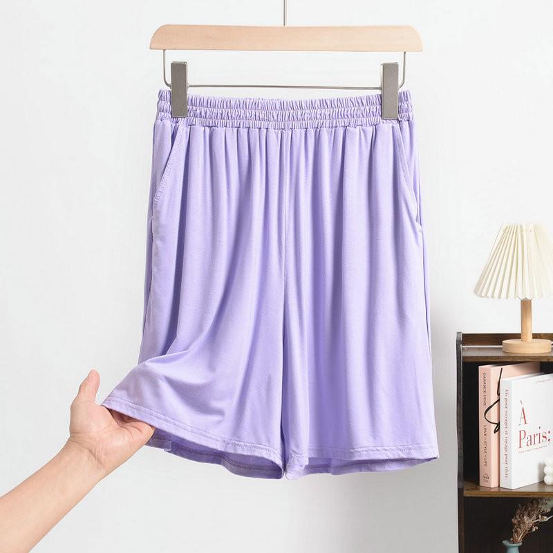 2022 Korean Style Modal Summer Pocket Shorts - Plus Size Loose Wide Leg Sleep Pants