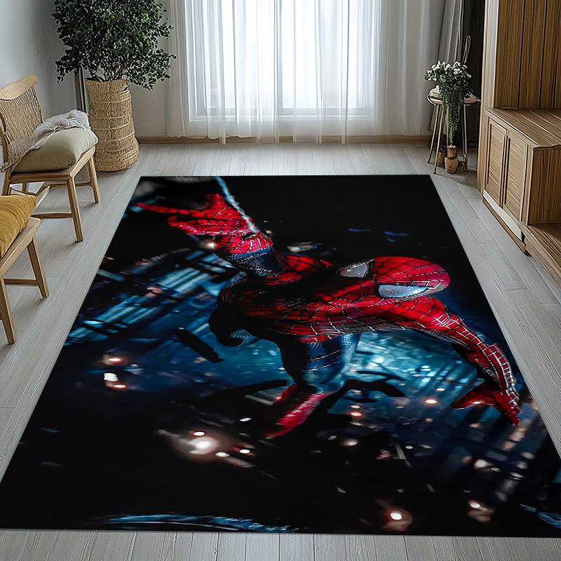 Marvel Avengers Spider Man Cartoon Living Room Non-Slip Area Rug Soft Carpet for Bedroom Kids Playroom Sofa,Home Decor Doormat