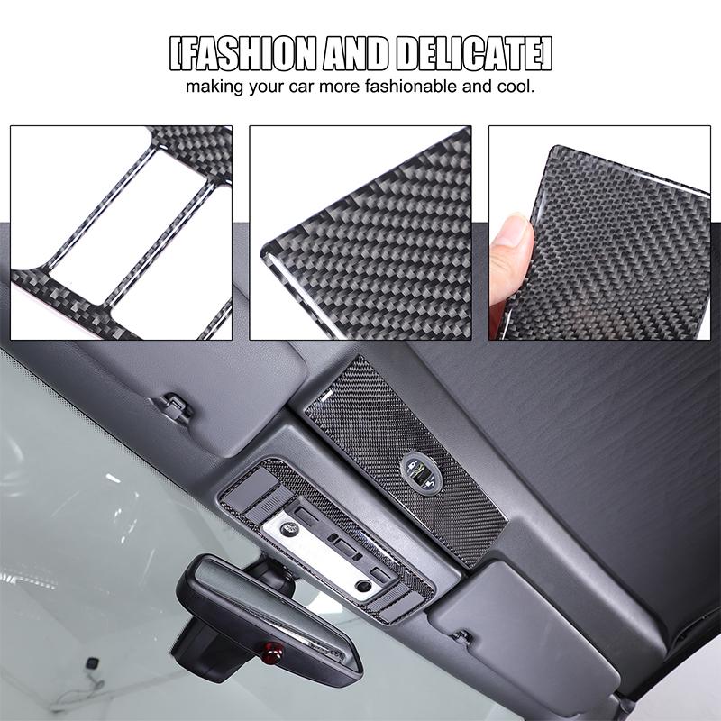 For BMW 6 Series E63 E64 2004-2009 Soft Carbon Fibre Car Front Roof Reading Light Frame Panel Trim Sticker Accessories