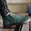 Men casual steel toe caps working safety boots cow suede leather welding shoes worker chelsea ankle botas safe footwear protect