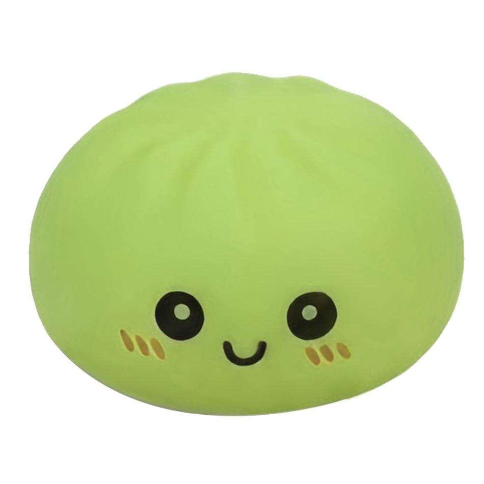 Aesthetic Led Bun: Glowing Bubble Spitting Squeeze Toy, Realistic Food Ornament, Solid Gel Sensory Stress Reliever, Gift