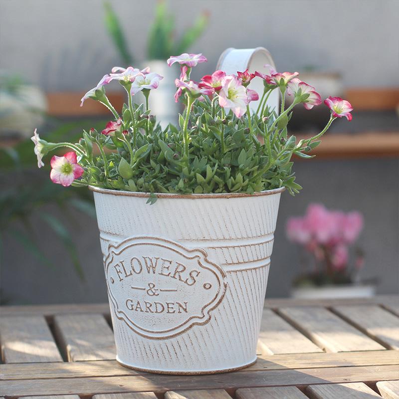 1 pot de fleurs de balcon à suspendre avec trou de drainage