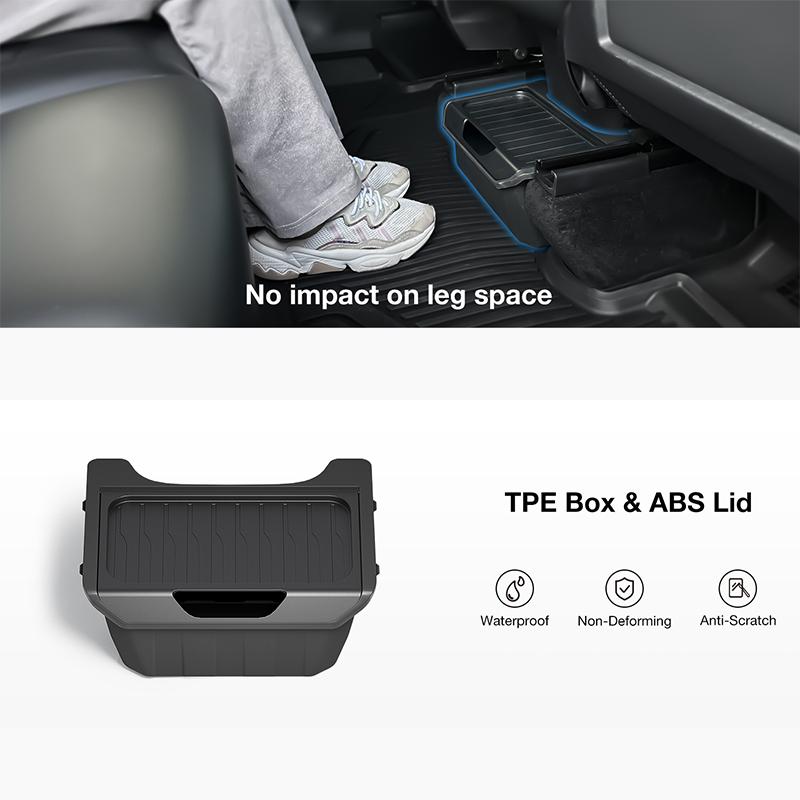 For Tesla Model Y TPE Rear Seat Storage Box Under Air Vent Organizer Backseat Trash Can Garbage Bag Car Interior Accessories