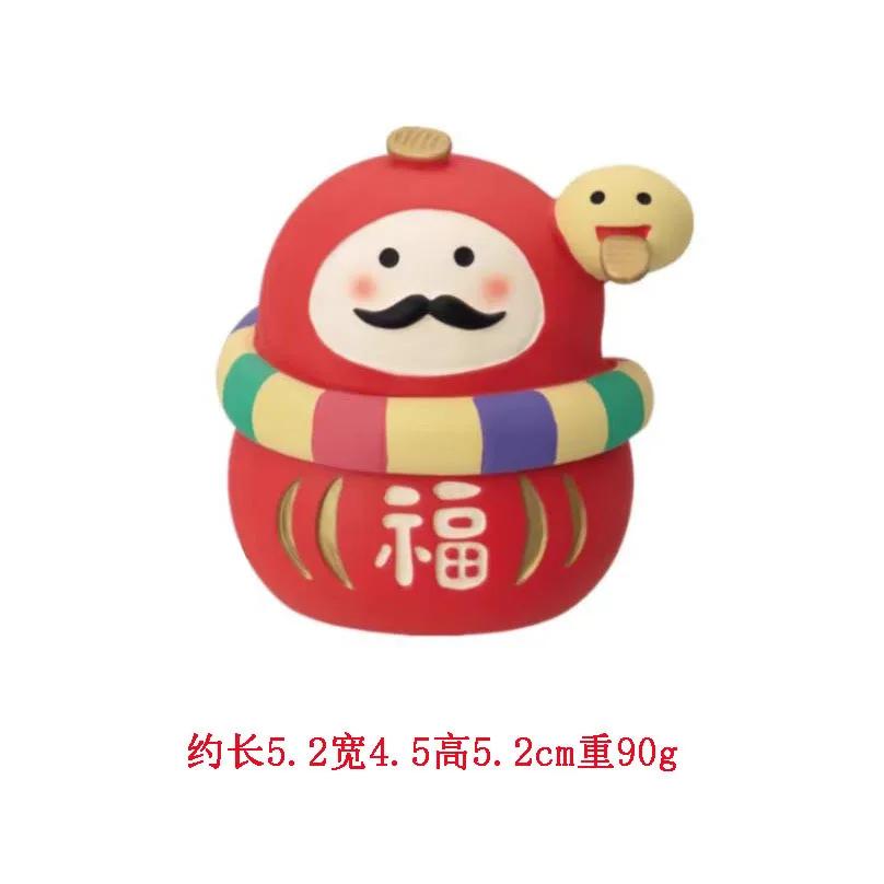 Japanese Style ZAKKA Cat Crafts Small Ornaments for Chinese New Year Snake Year Trend Bonsai Food and Decorative Resin Figurines