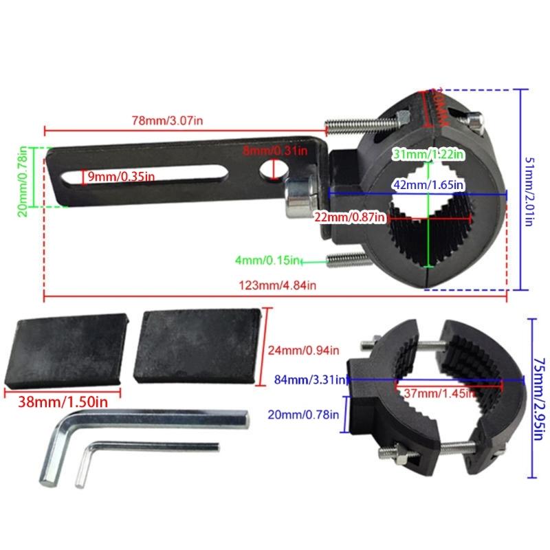 Motorcycle Bumper Clamp Bracket, Driving Fog Lights Holder,Lights Mounting, 22-37mm Adjustment Mounting Bracket