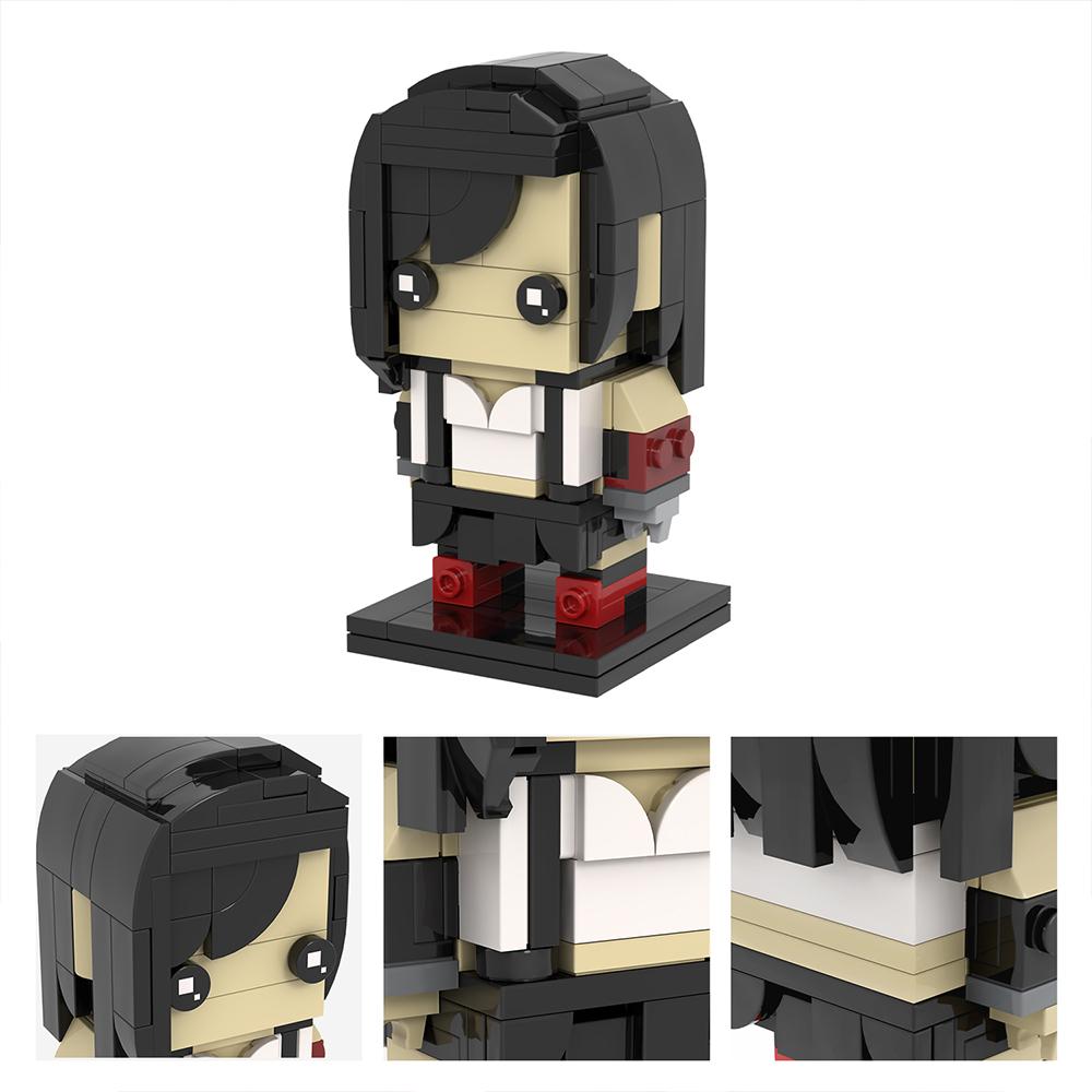 MOC FF Game Figure Bricks Cloud Tifa Aerith Shinra Heads Compatible Building Blocks Friends Gift Toys For Children Adult Pendant