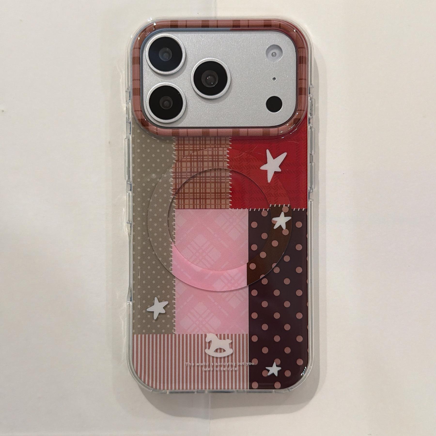 

Trendy Double-Layer Magnetic Polka Dot Phone Case for iP17 Pro Max - Drop-Proof and Stylish iPhone 15 Pro Max