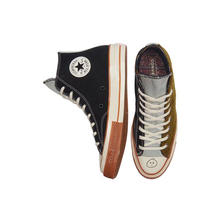 Converse 1970s Chuck Taylor All Star Comfortable Versatile High-Top Canvas Shoes Unisex Sneakers Black Brown 169843C