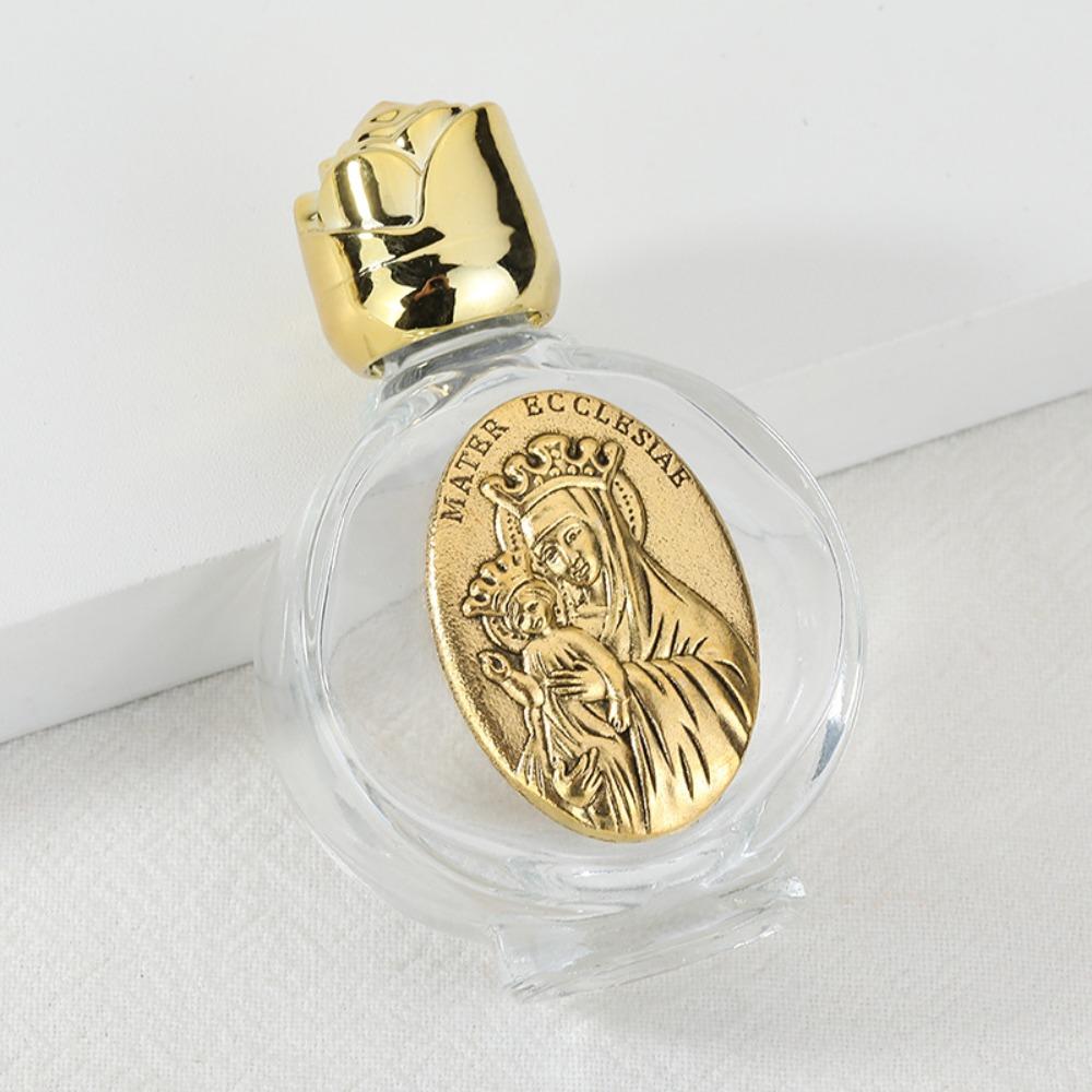 Стеклянная бутылочка для святой воды 0,5 жидкой унции с тиснением Бутылочки для святой воды Подарки для семьи Церкви A