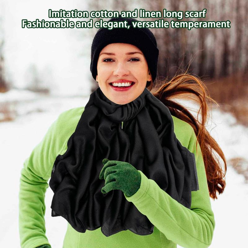 Cotton Linen Solid Color Shawls And Wraps Travel Vacation Ladies Elegant Long Shawl Hijab Scarfs Thin Women Scarf