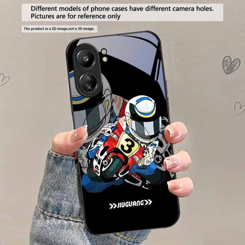 

Street motorcycle map For Redmi Note 14 Pro+ 13 Pro 8 9 9S 12S 10 Pro 11 12 13C 14C A3 12 13 K60 Ultra Black Glass Phone Case Redmi A3