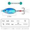 Kleine 5g Fischschuppenmuster Eisenplatte Köder mit Federhaken zum Angeln