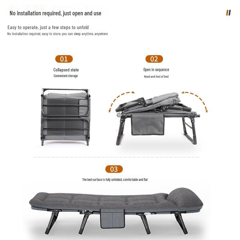 Portable Single Folding Nap Cot and Recliner for Office or Home Use