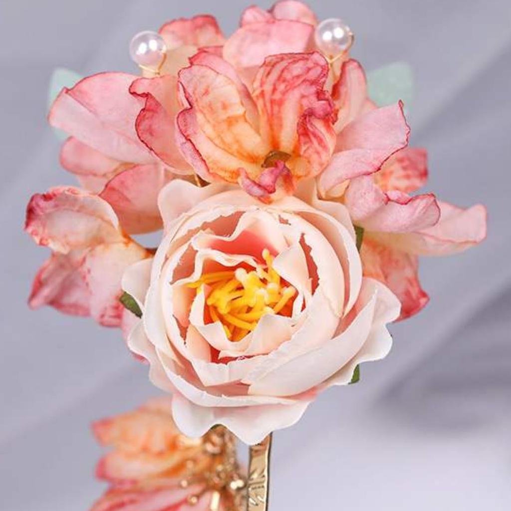EZ PEACH Kanzashi Stick Hairpin, Cherry Blossom Flower, Pearl, Single Hair Accessory, Simple Hair Accessory for Yukata and Japanese Traditional