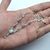 Larimar Labradorite Gemstone Women Necklace 925 Sterling Silver Handmade Jewelry