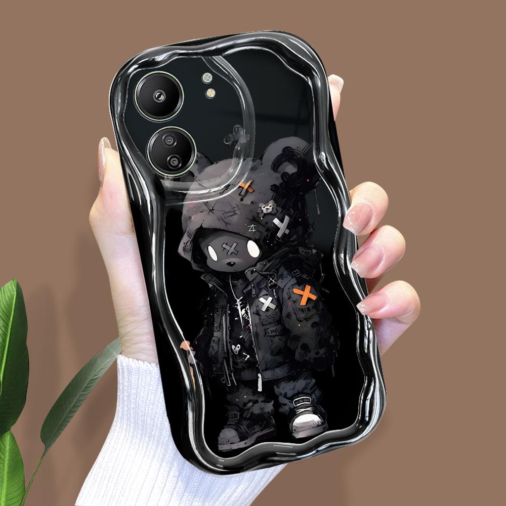 

Милый мультяшный узор, кремовая текстура, мягкий силиконовый чехол с волнистыми краями, чехол для телефона Xiaomi Redmi Redmi 9A чёрный