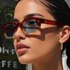  New Retro Small Square Candy Color Sunglasses Women Fashion Trending Rivets Men Green Sun Glasses Shades UV400