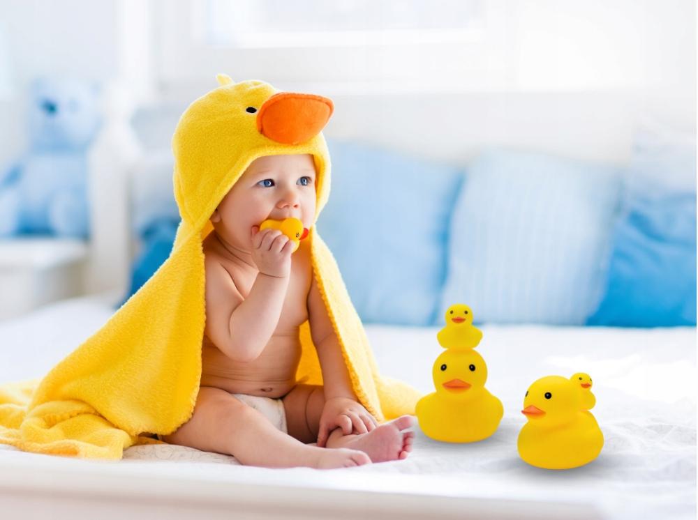 Kacza Mama Dziecko Gumowe Kaczuszki Rodzinka Kaczek Żółte