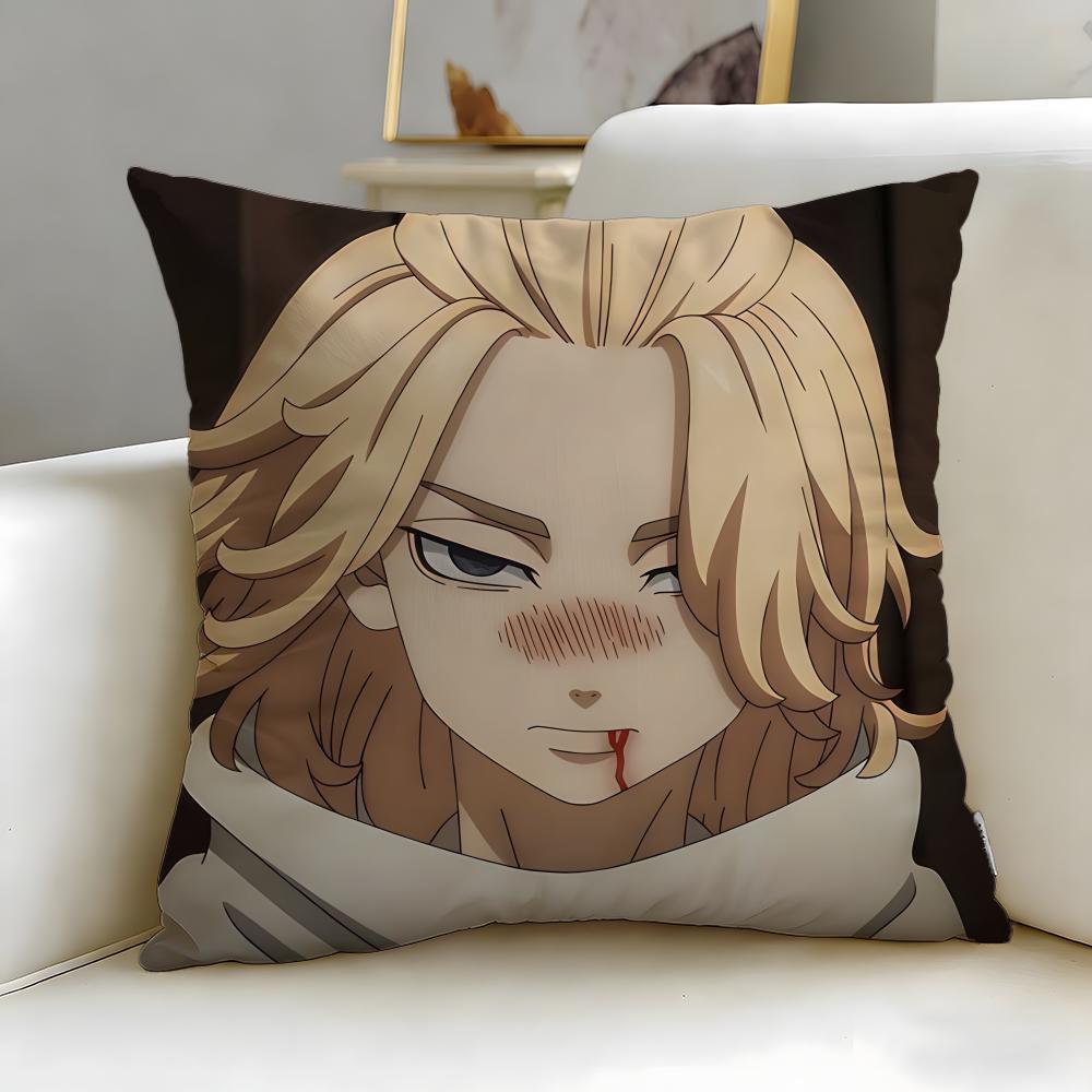 Popular Anime Tokyo Revengers Cushion Cover Soft & Easy-Wash Pillow Case – Versatile For Couch, Bed, Travel And Office