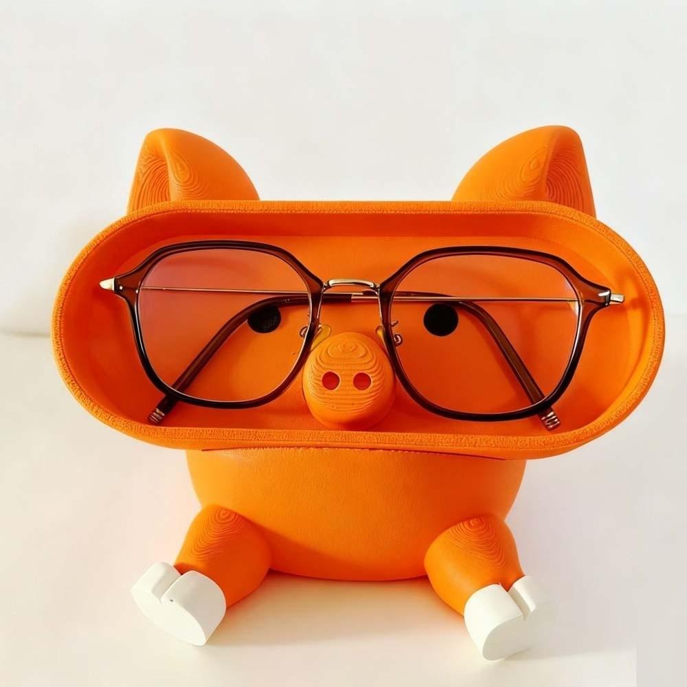 Large Capacity Pink Piggy Glasses Case PLA Small Items Organizers Eyewears Storage Box Keys