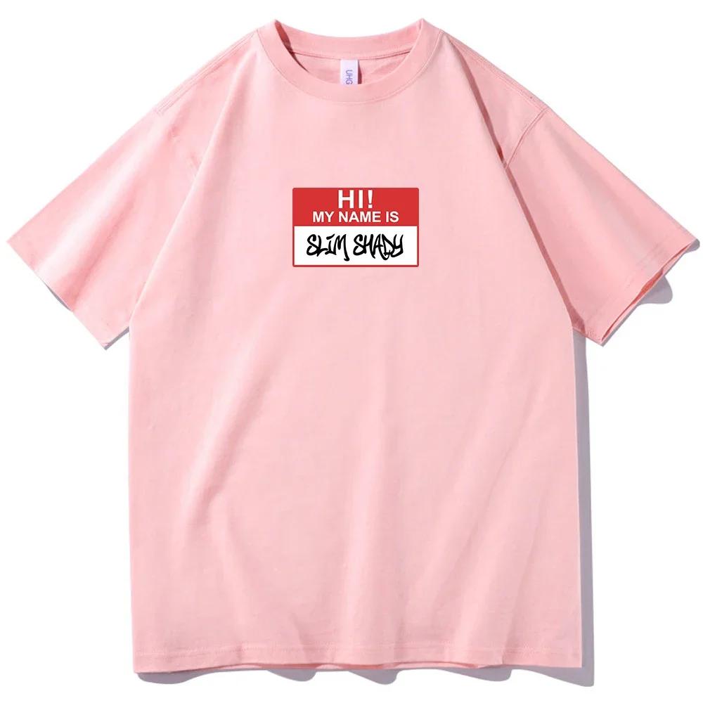 Eminem Hi My Name is Slim Shady T-Shirt Rundhals Kurzarmshirts Fans Geschenk