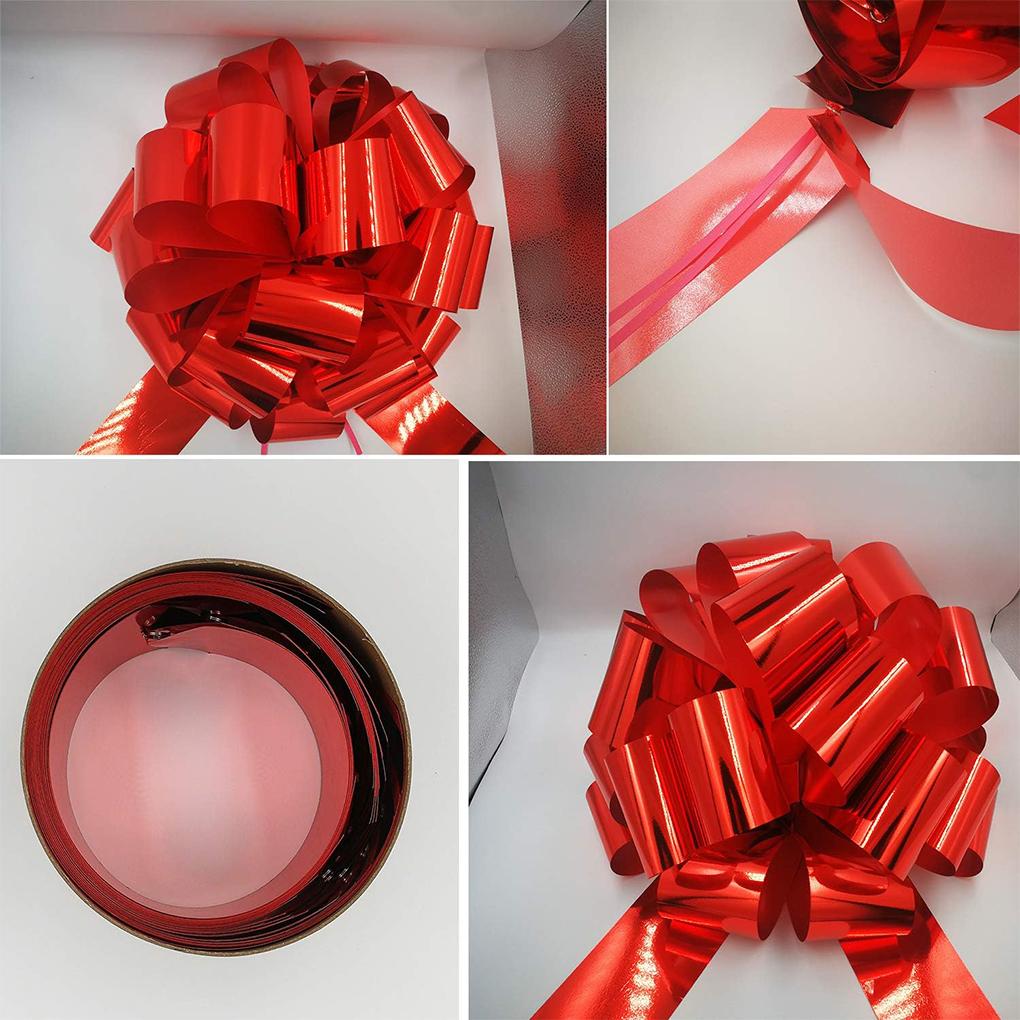 18 pollici auto fiocco tirare fiocco auto regalo di Natale fiocco rosso per regalo bici elettrodomestici festa compleanno matrimonio ghirlande decorazione