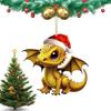 Hanging Dragon Baby Ornament 2D Christmas Decoration Cute Christmas Dinosaur Decors  Xmas Gift