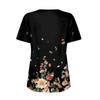 Women's Fashionable Casual Short-sleeved, Retro Printed Round-neck Top