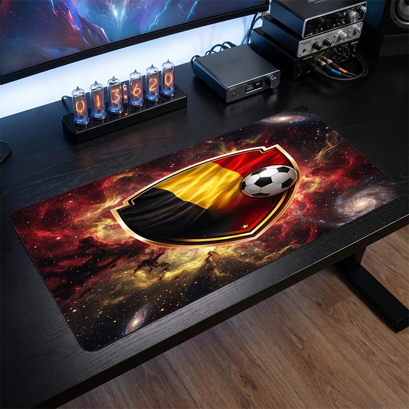 Belgium Football Crest Mouse Pad, Extended Non Slip Rubber Desk Mat for Gaming Office Laptop Fan Gift