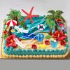 15 Pcs Summer Beach Cake Decoration Chair Palm Tree Summer Ocean Cake Toppers Hawaiian Aloha Luau Theme Decorations Supplies