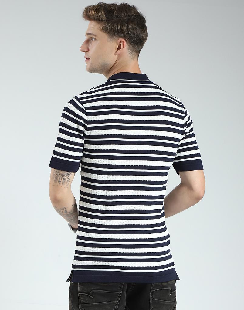 Men's Regular Fit Striped Polo T-Shirt | Half Sleeve | Collared Neck | Casual Wear T Shirt for Men's
