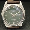 AUTOMATIC VINTAGE SEIKO 5 JAPAN MENS GREEN COLOR DIAL WATCH a701647-5 R206c-a701647