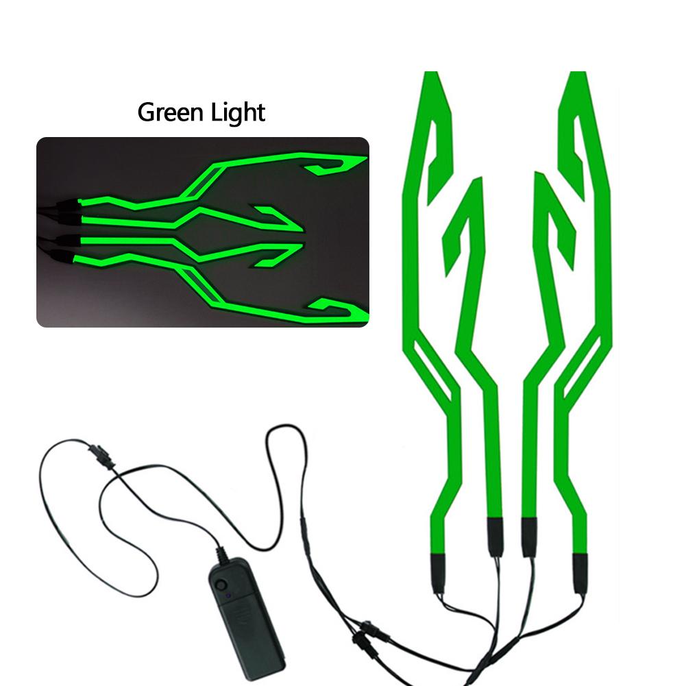 Waterproof Motorcycle Bike Helmet LED Cold Light Strip EL Sticker 4 Flashing Warning Lights Night Riding Helmet KitSpeed Sensors 6
