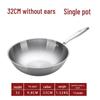 Germany Non-stick Stainless Steel Wok for Induction and Gas Stoves, Flat-bottomed Cookware.