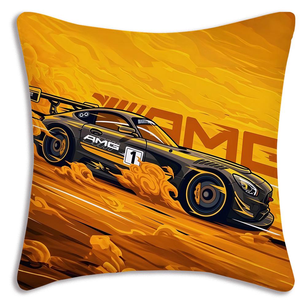 Racing cool sports car Pillow Covers Cartoon Sofa Decorative Home Double-sided Printing Short Plush Cute Cushion Cover