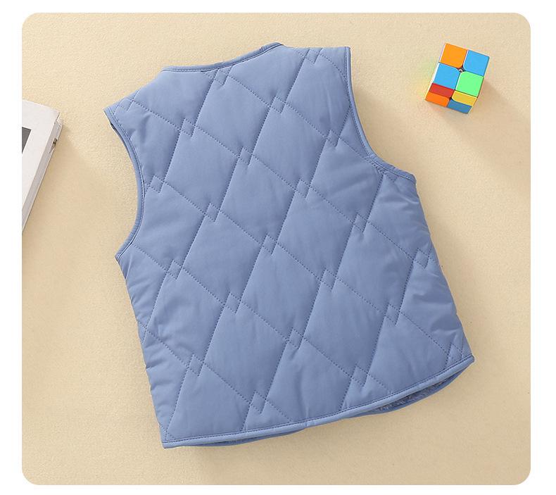 Children's Fleece-Lined Winter Vest: Warm & Thickened for Boys and Girls, Infant Class A