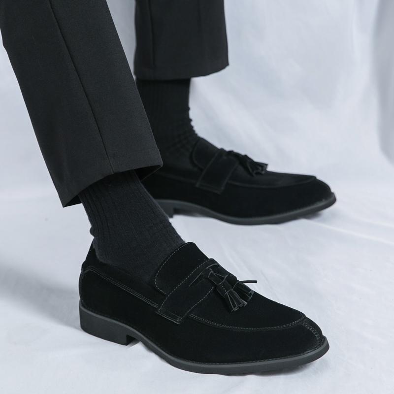 Fashion High Quality Men Breathable Casual Flow Su Le Fu Shoes Fashion Brand Men Spring Comfortable Pointed Formal Business Leather Shoe
