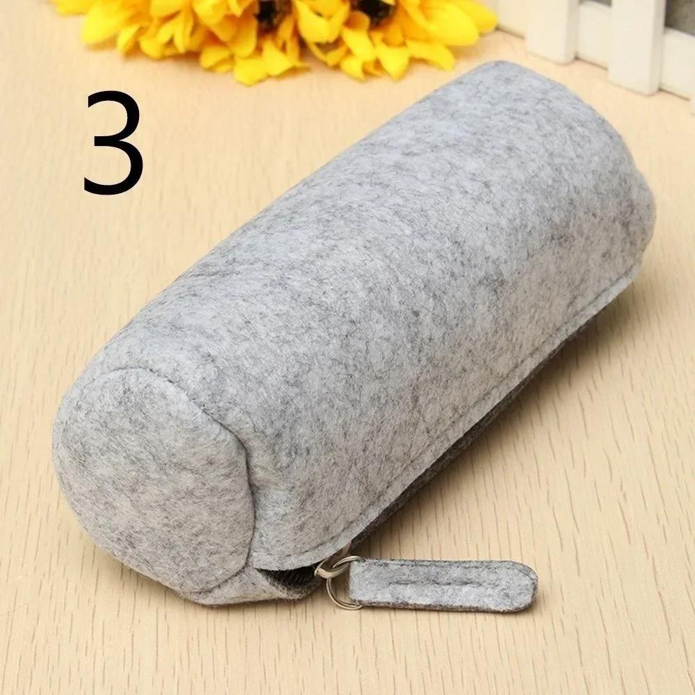Retro Felt Pencil Pen Case Pouch Zipper Bag Portable Purse School Stationery Office Supplies Simple Style for Student Gift