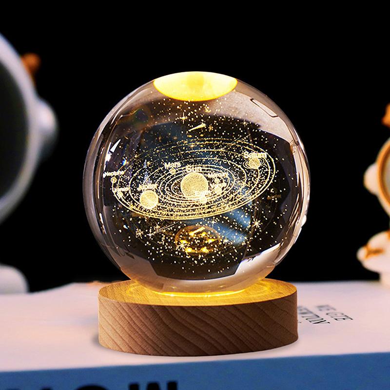 

Usb Light-Up Crystal Ball 3D Internal Carving Creative Gift Desktop Ornament Crystal Ball Night Light 1PC