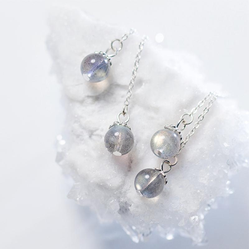 Simple 925 Sterling Silver Jewelry Luxury Earrings For Women Presenting Different Colors Of Moonstone Earring Gift Exclusive