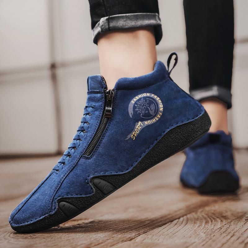 2025 Nowe Męskie Skórzane Sneakersy ze Świńskiej Skóry Wsuwane Mokasyny Miękka Cholewka Wygodne Oddychające Codzienne Buty Casualowe Tenis Masculino