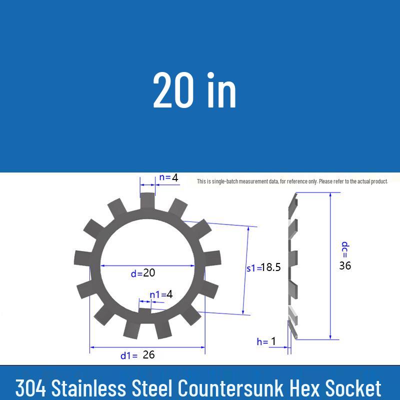 304 Stainless Steel Locking Stop Washer Nut, Round, DIN5406, In Stock