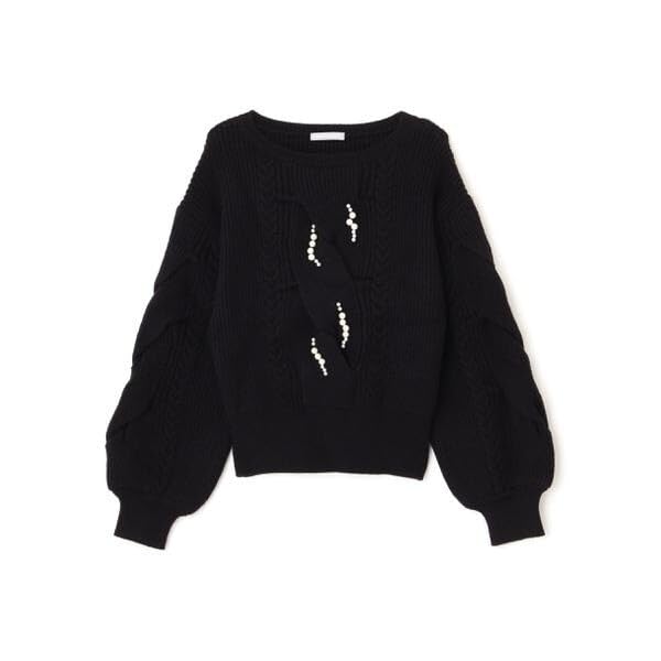 Jill by Jill Stuart Pearl Cable Knit Sweater, Women's, Ecru