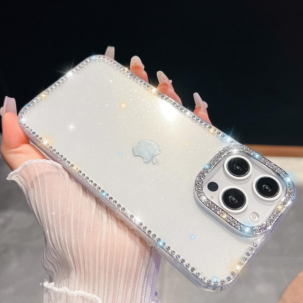 IMD Glitter Stars Plating Finger Ring Diamond Case For iPhone 17 Air 16 E 15 14 13 Pro Max Plus Rhinestone Clear Shockproof Capa