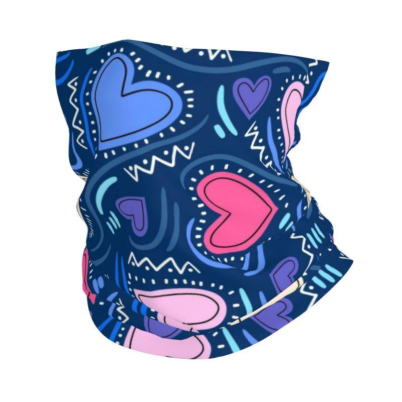 

Pink Red Love Hearts Bandana Neck Warmer Women Men Hiking Camping Tube Mask Scarf Motorcycle Headband Gaiter Face Cover